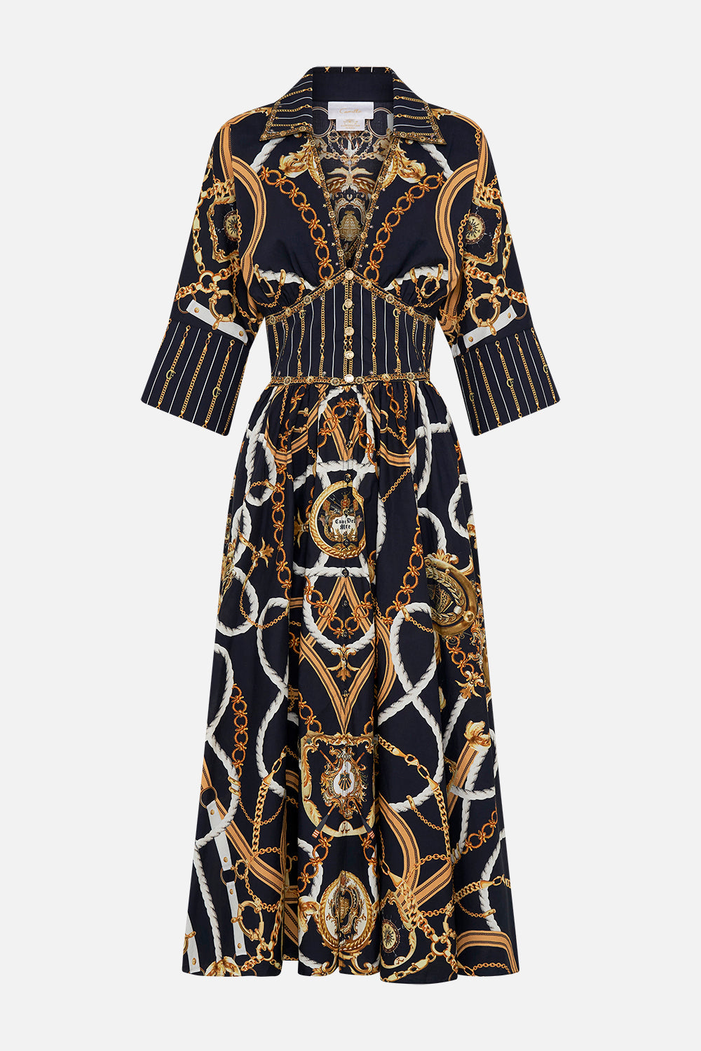 Product view of CAMILLA silkmidi dress in Coast To Coast print