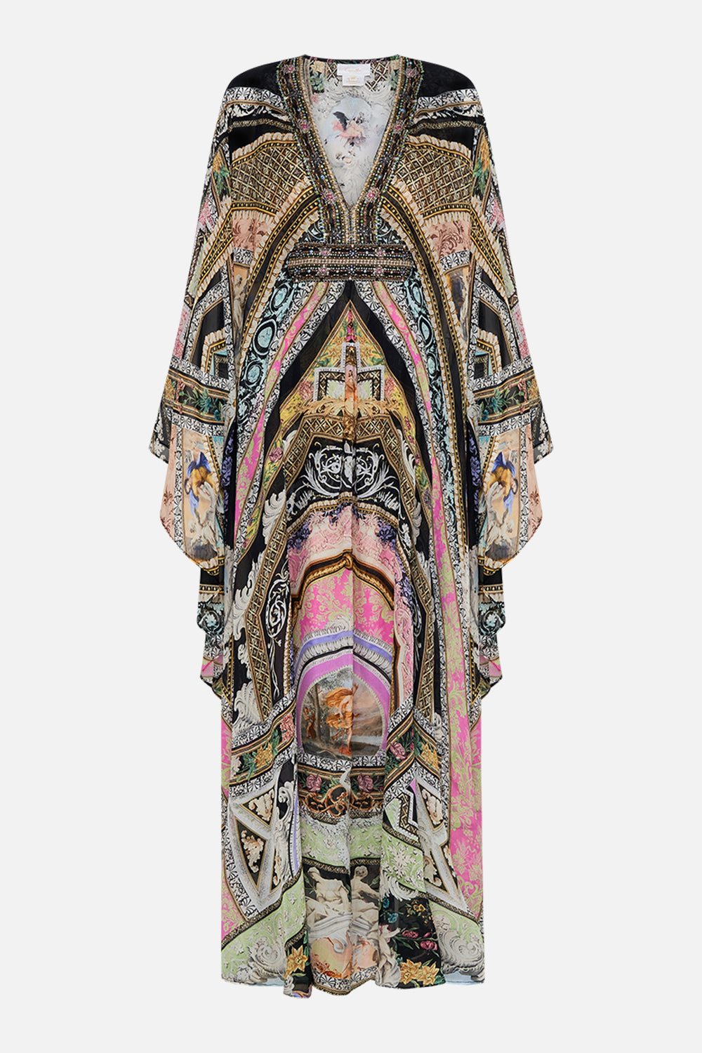 CAMILLA silk kaftan in Florence Field Day print