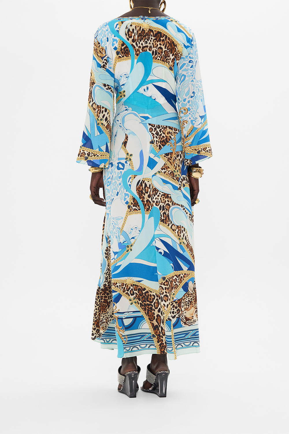 HARDWARE BIAS DRESS SKY CHEETAH