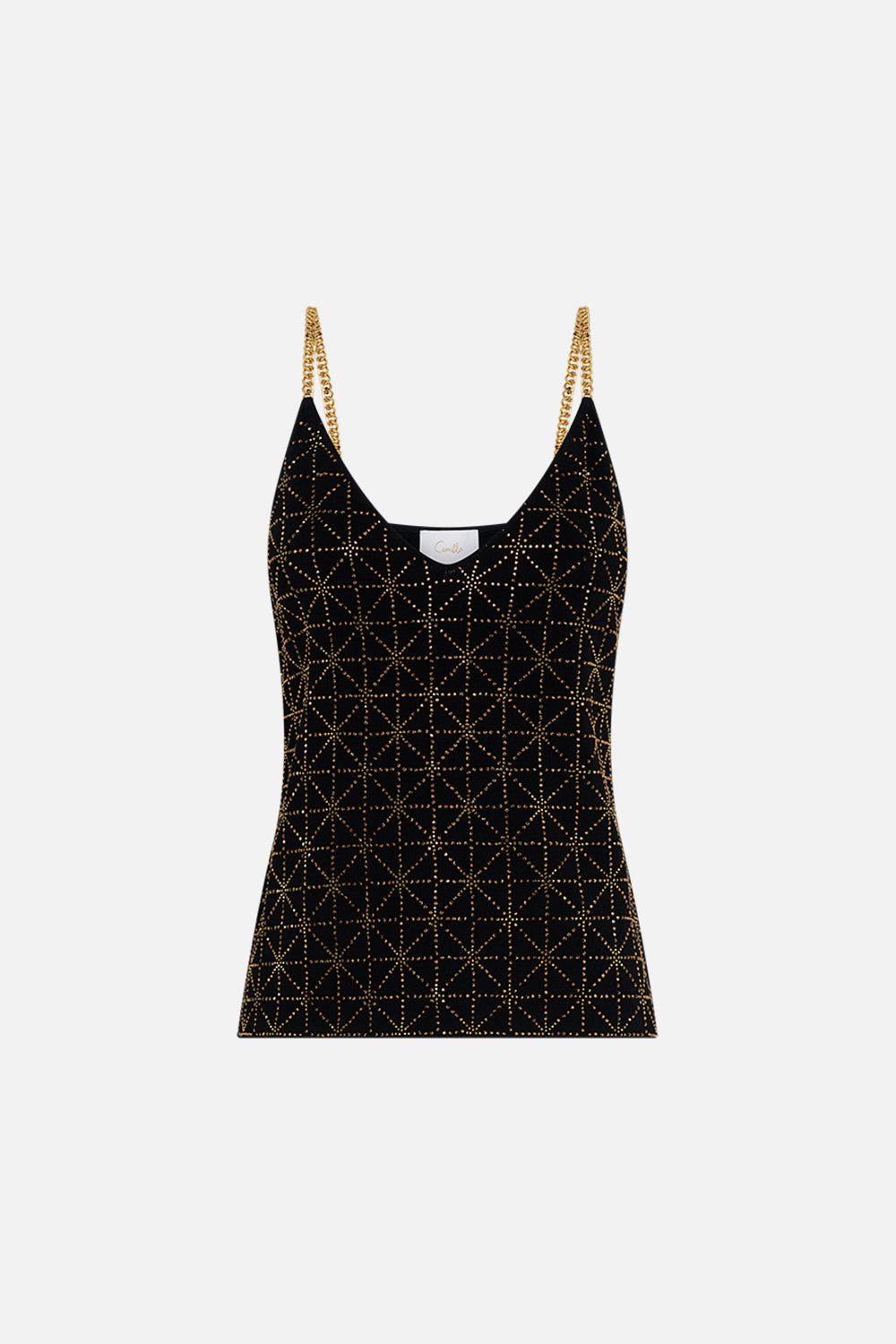 CAMILLA knit cami top in Soul Of A Star Gazer print