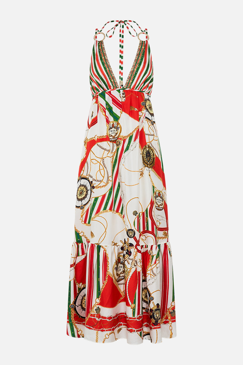 Product view of CAMILLA tiered dress in Saluti Summertime print