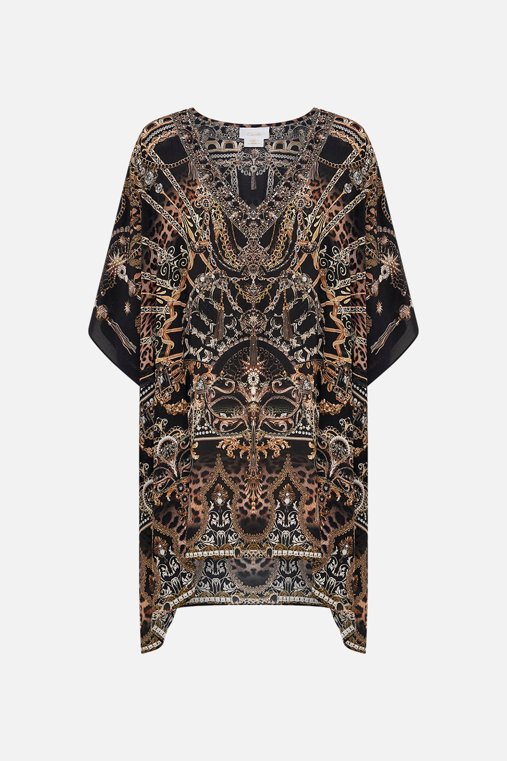 CAMILLA siilk kaftan in masked At Moonlight print