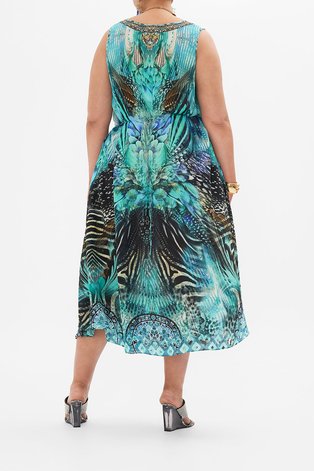 V NECK RACERBACK DRESS AZURE ALLURE