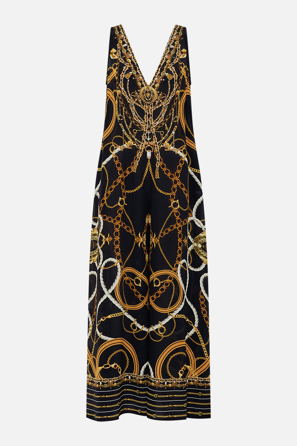 Product view of CAMILLA silk jumpsuit in Coast to Coast print