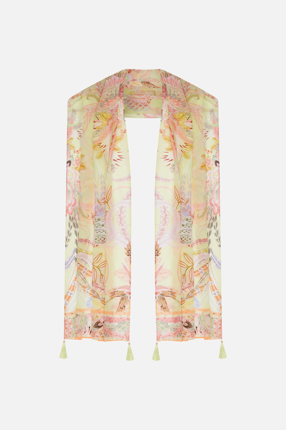 CAMILLA designer long silk scarf in Cosmic Tuscan print