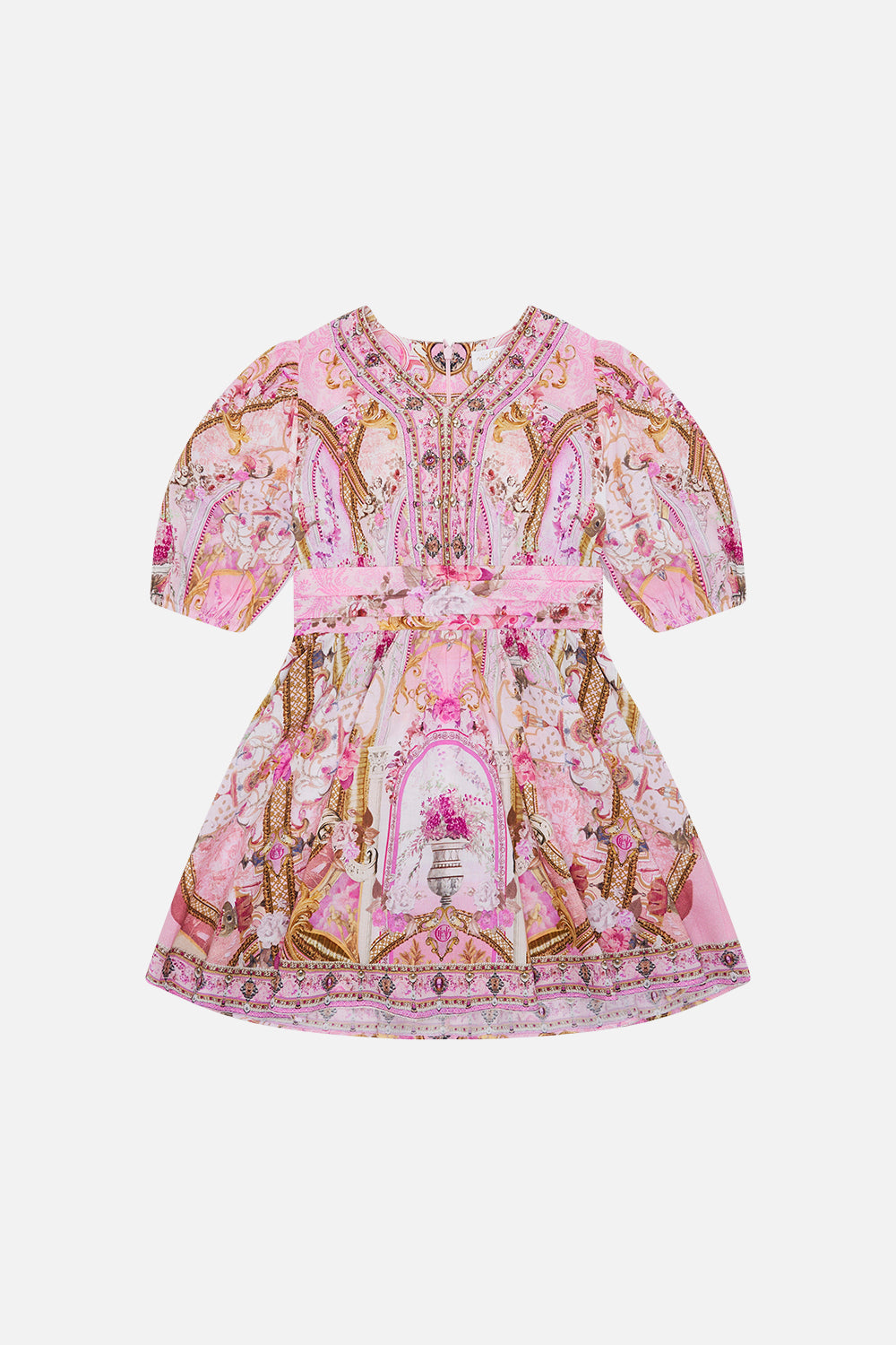 Product view of Milla by CAMILLA kids puff sleeve mini dress inFresco Fairytale print
