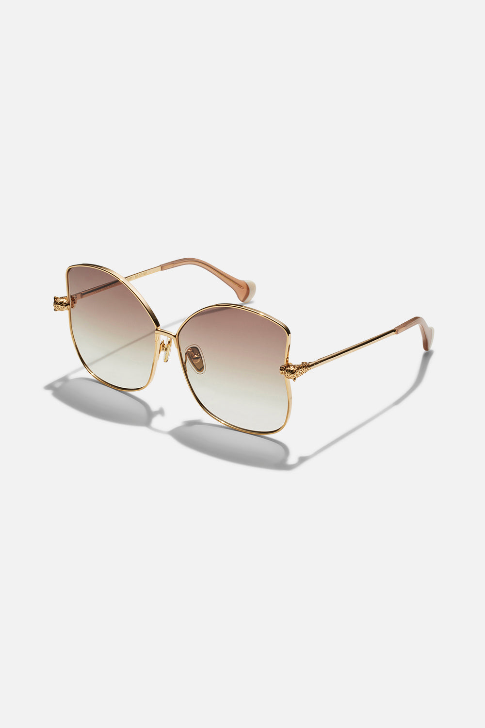 Pool Side Pedigree oversized soft gold framed sunglasses by CAMILLA