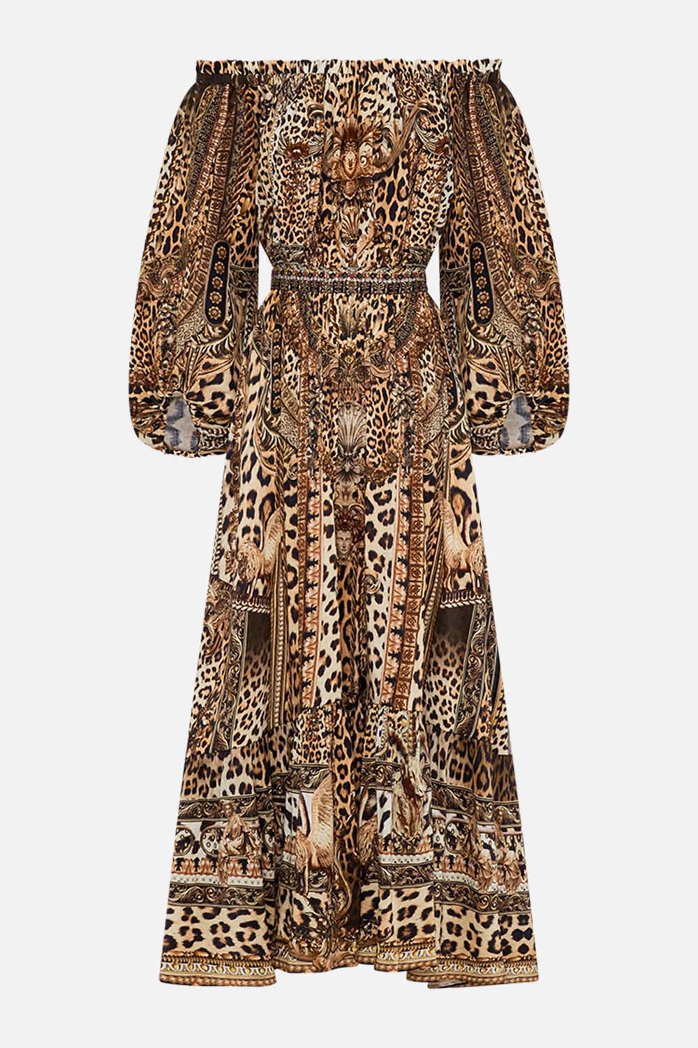 FRILL OFF THE SHOULDER LONG DRESS STANDING OVATION