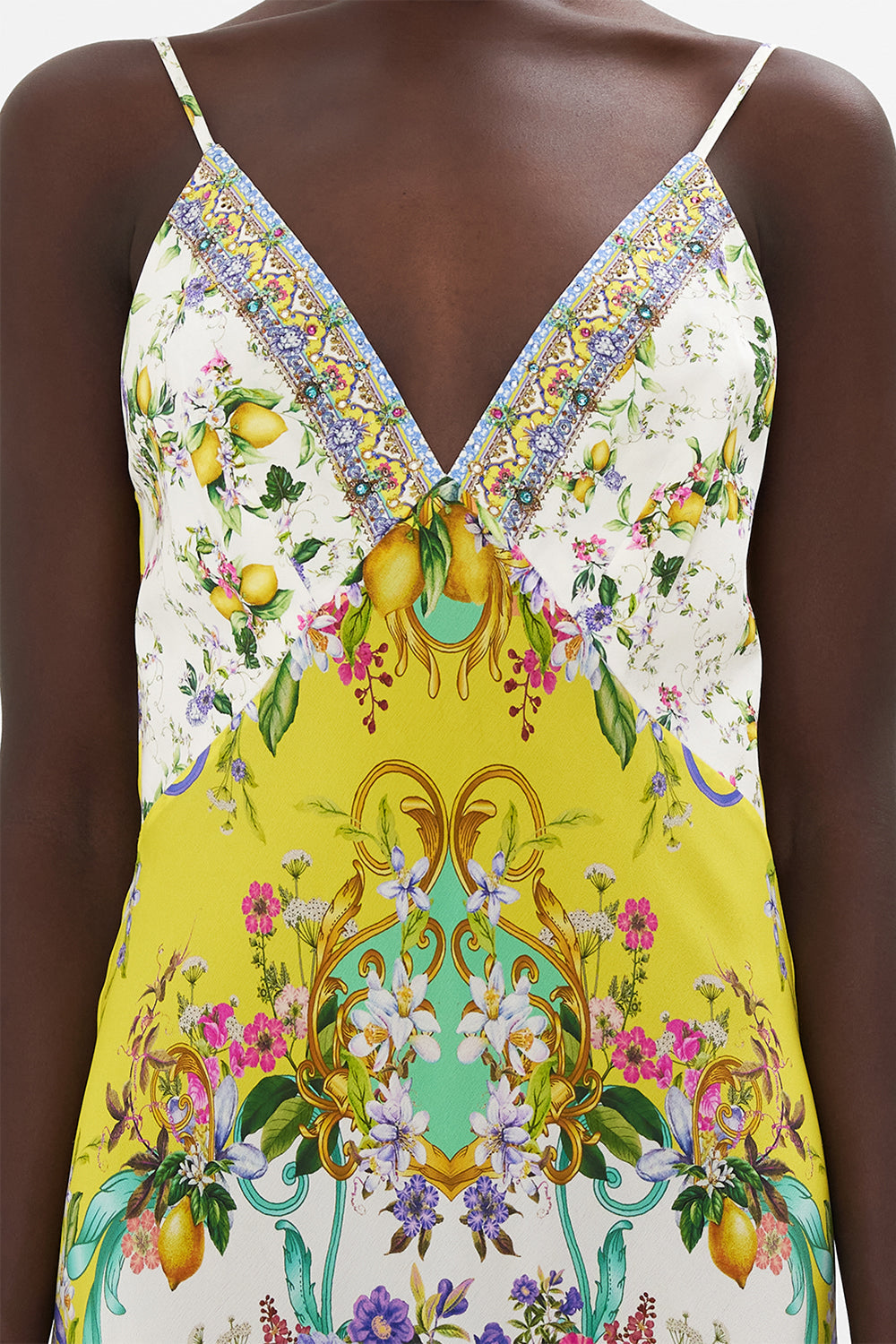 V NECK FULL LENGTH BIAS SLIP DRESS CATERINA SPRITZ