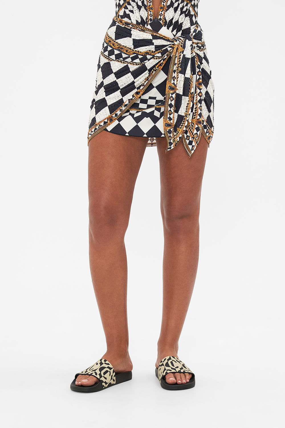 LAYERED SHORT SARONG WITH TIE FRONT DUOMO DYNASTY