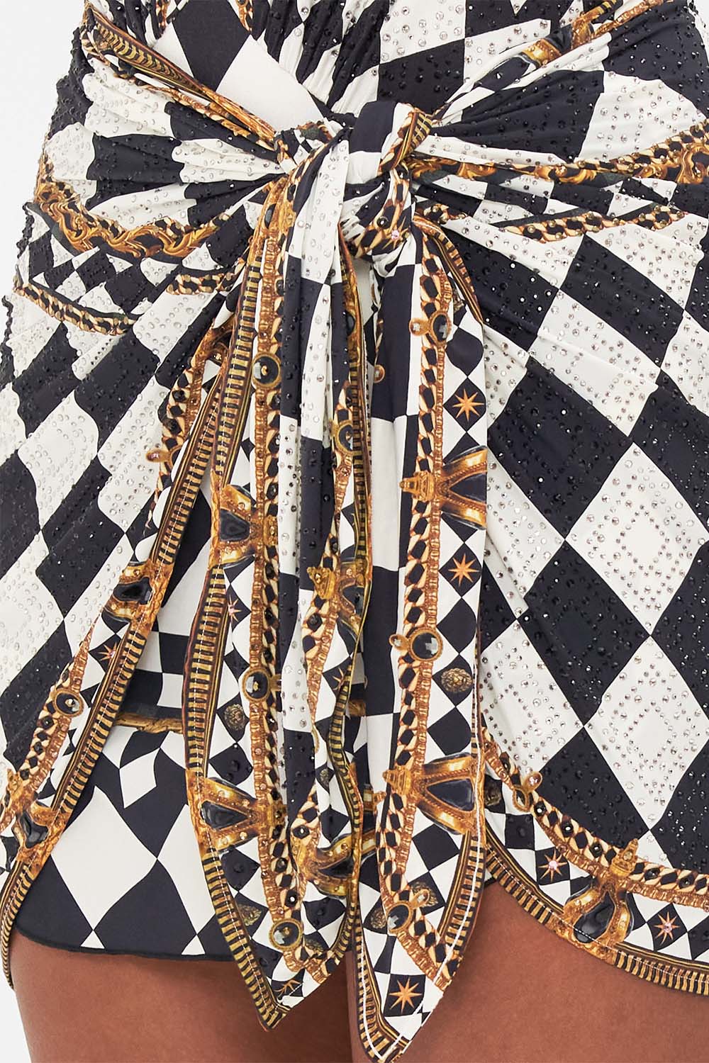 LAYERED SHORT SARONG WITH TIE FRONT DUOMO DYNASTY