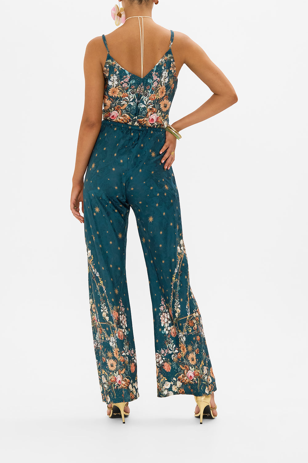 CAMILLA silk cami in She Whie Wears The Crown print