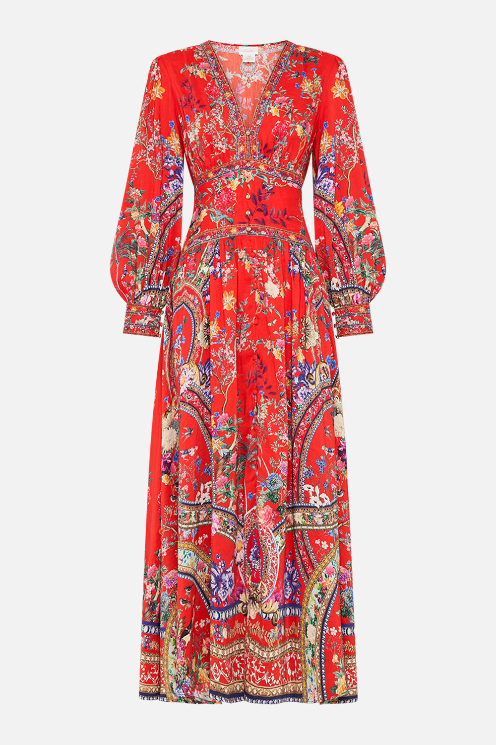 CAMILLA floral print silk dress in The Summer Palace print
