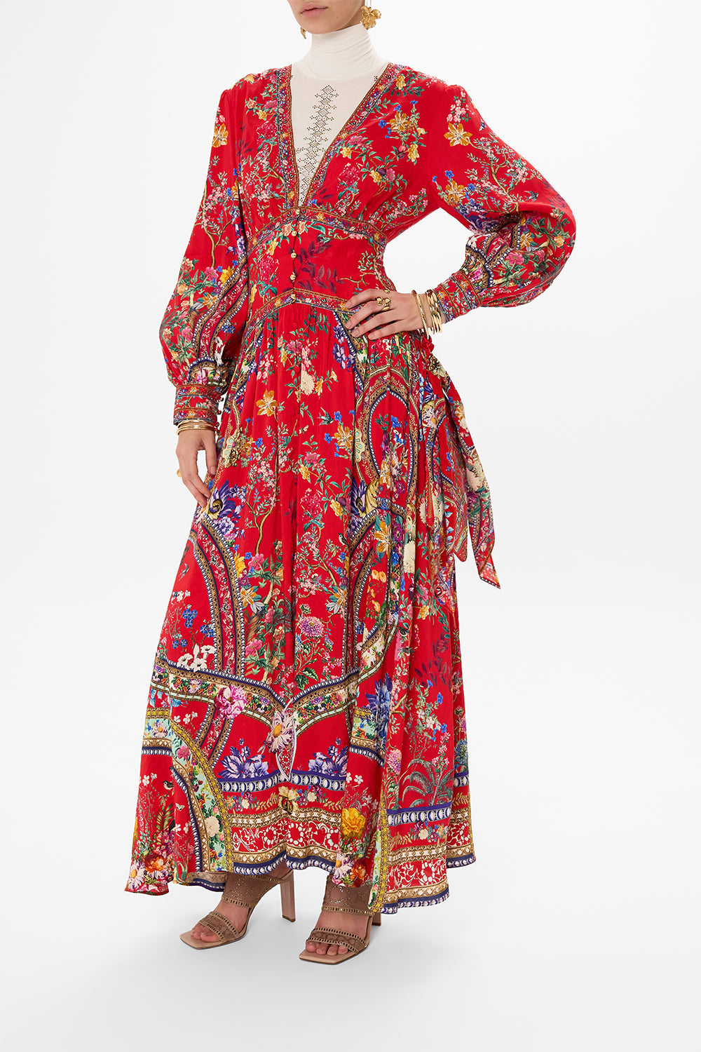 CAMILLA floral print silk dress in The Summer Palace print