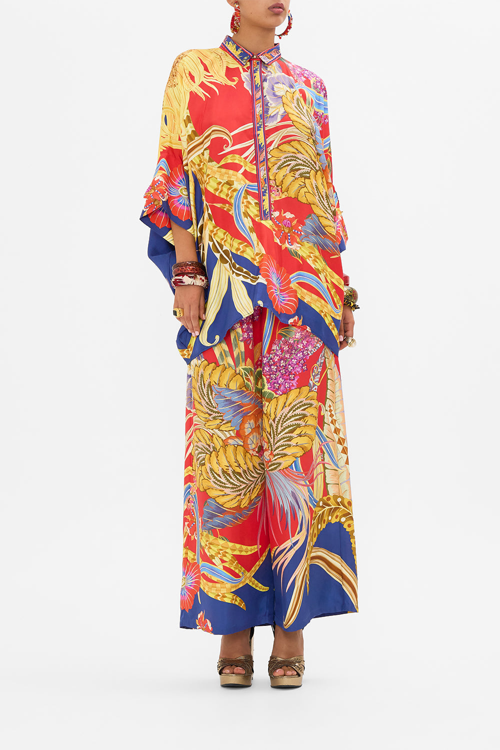 CAMILLA floral print batwing shirt in Through Vincents Eyes print