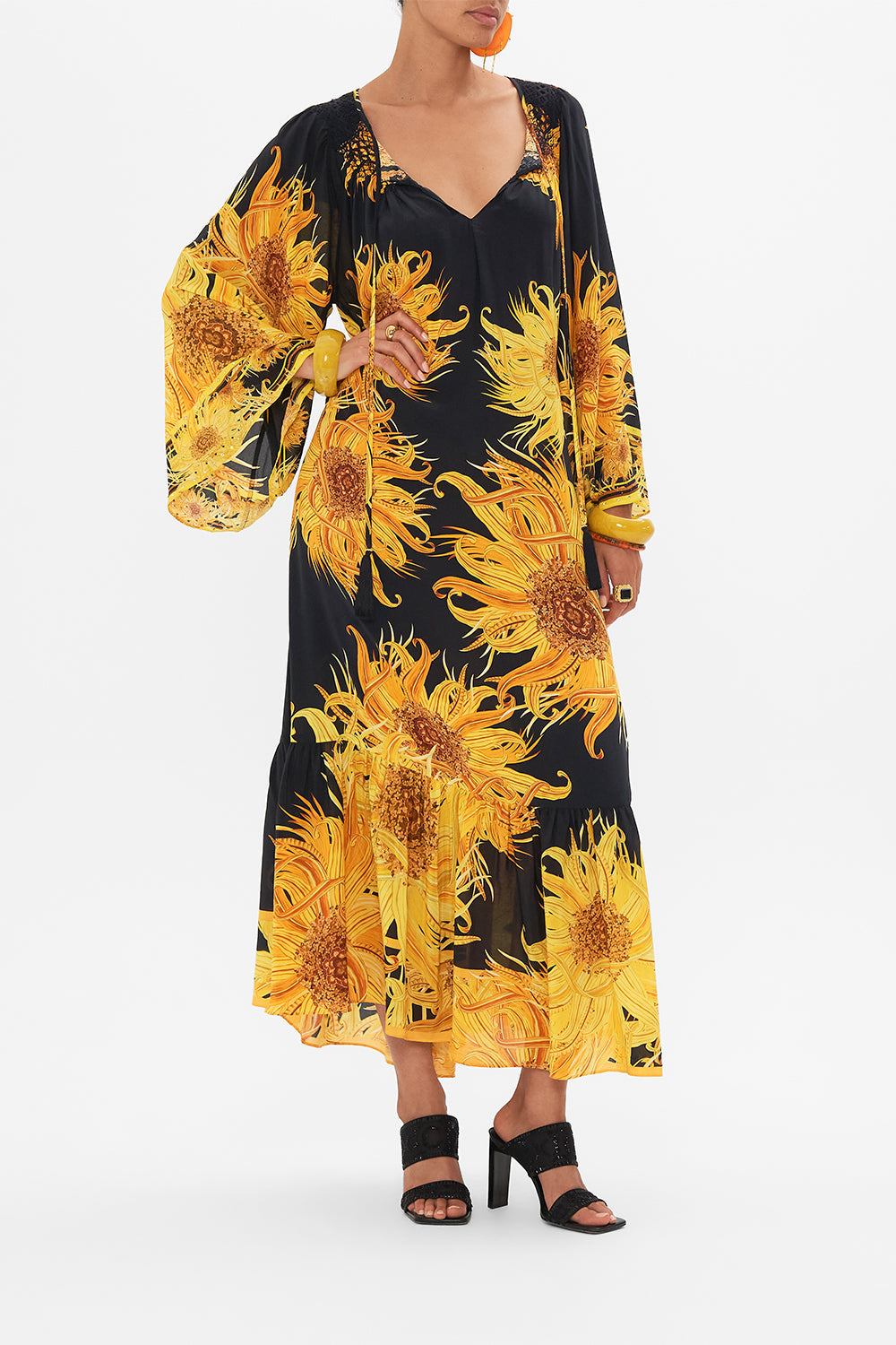 CAMILLA silk dress in Make Me Your Masterpiece print