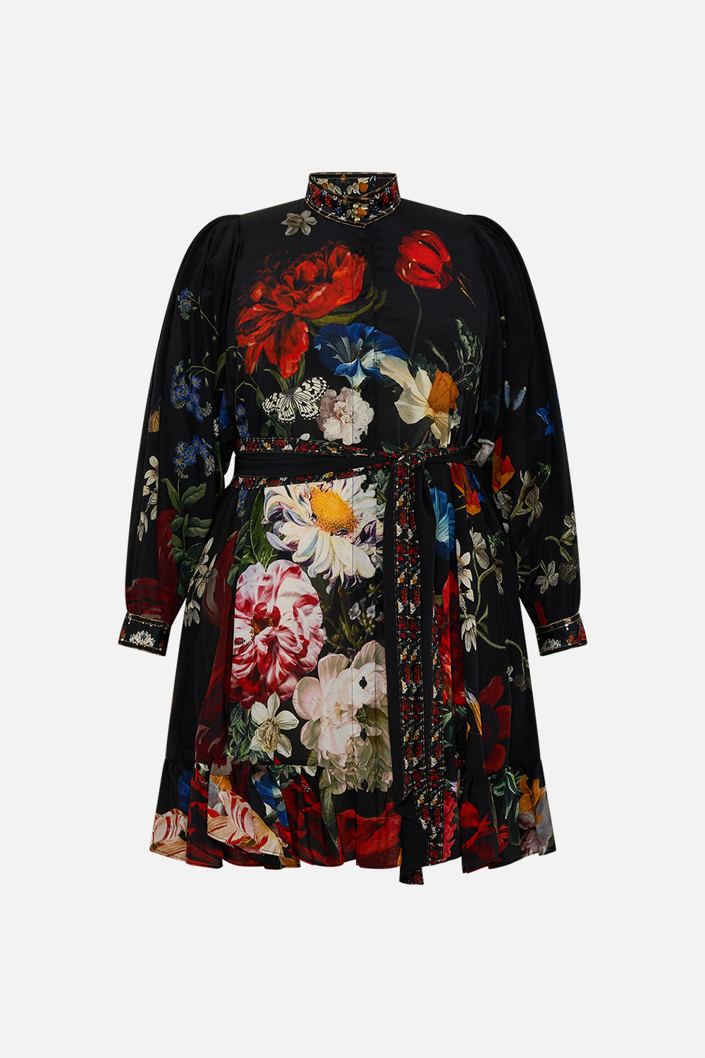 CAMILLA silk shirt dress in A Still Life print