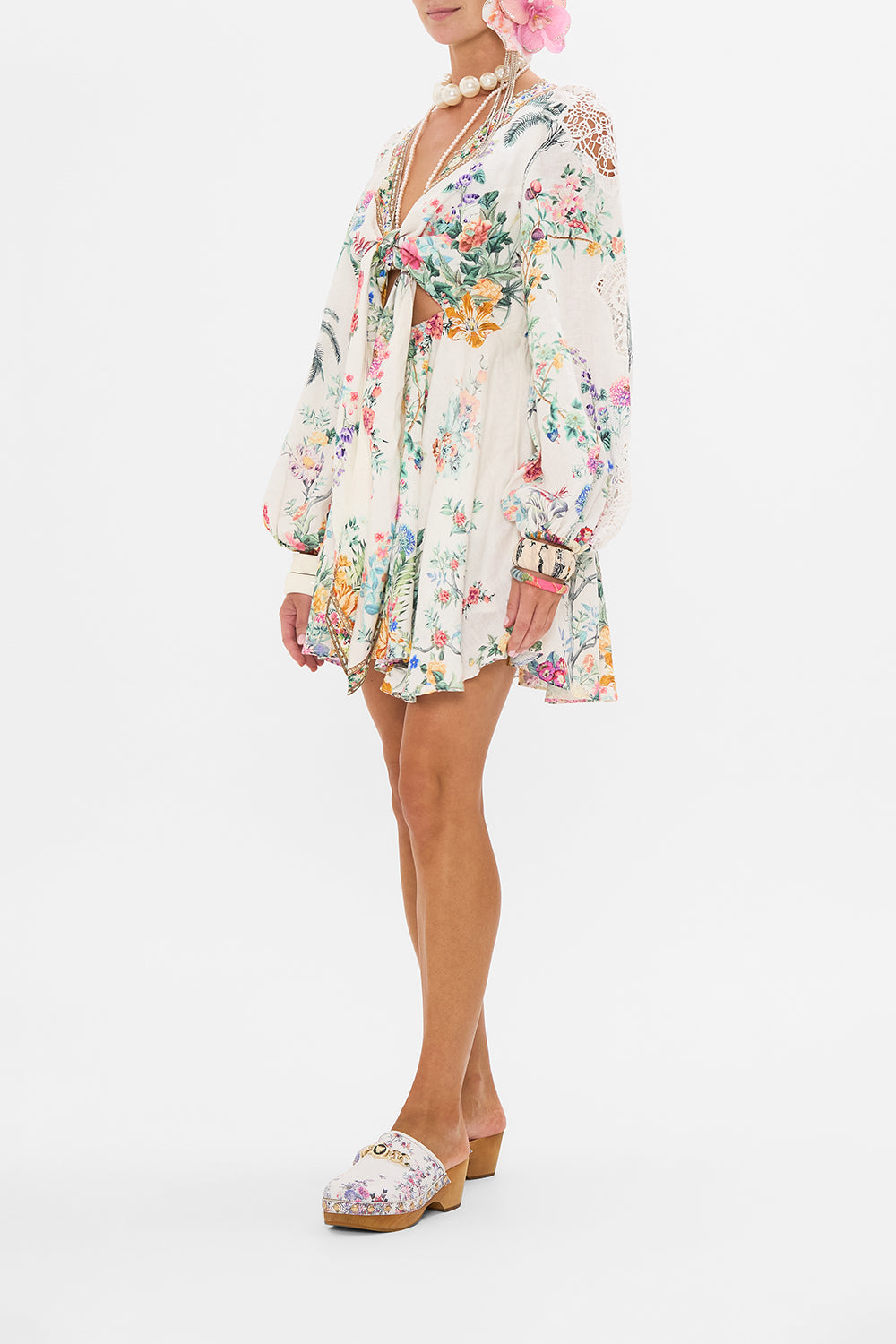 CAMILLA floral wrap dress in Plaumes and Parterres print