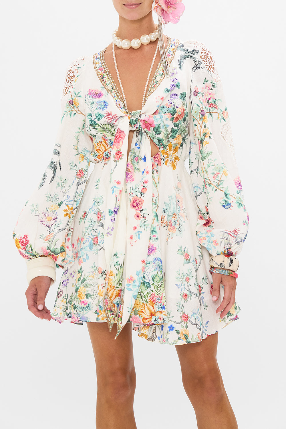 CAMILLA floral wrap dress in Plaumes and Parterres print