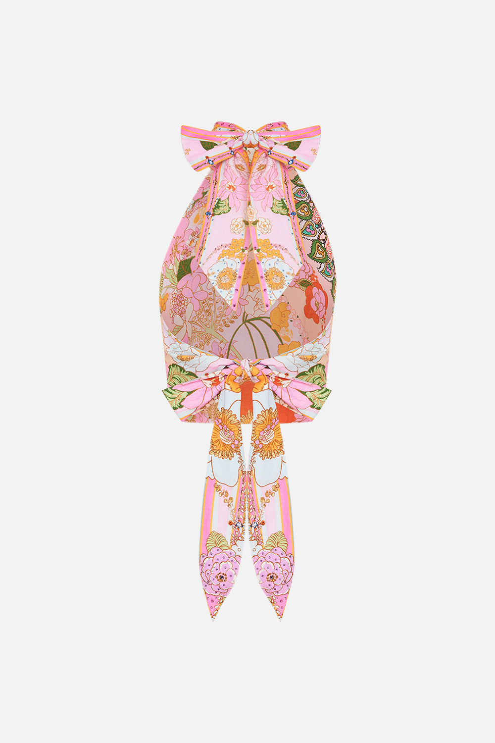 CAMILLA floral halter top in Clever Clogs print