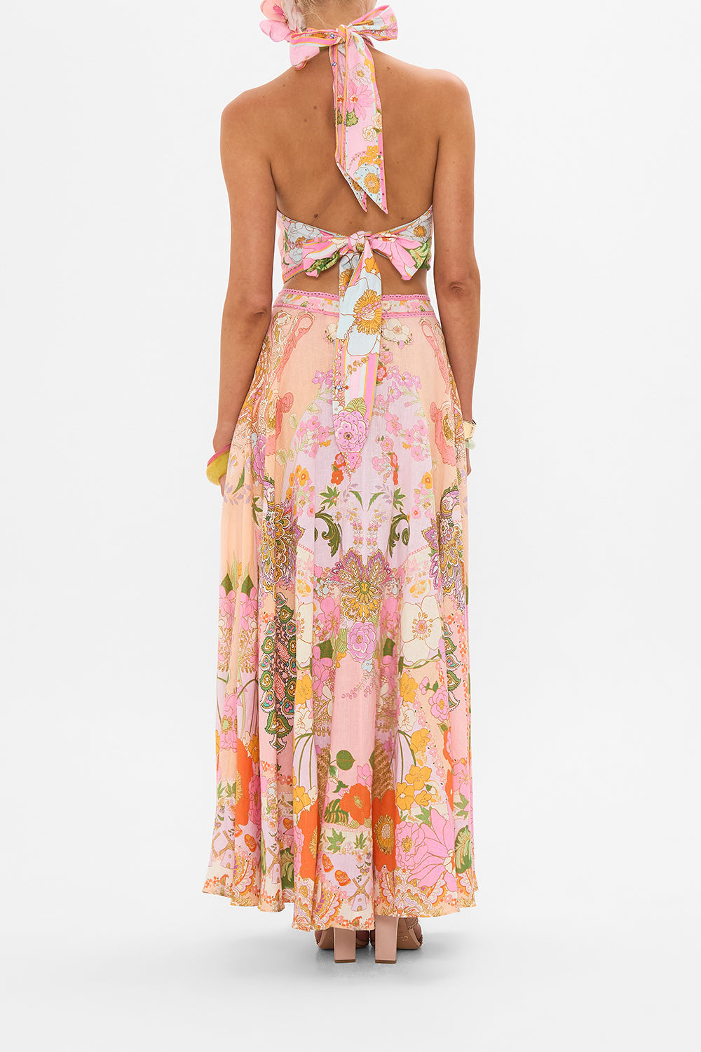 CAMILLA floral halter top in Clever Clogs print