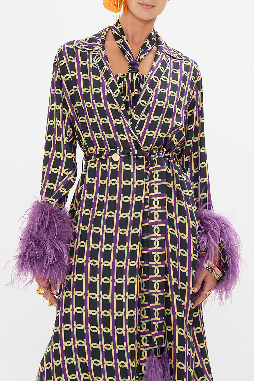 CAMILLA printed coat in Film Diva print