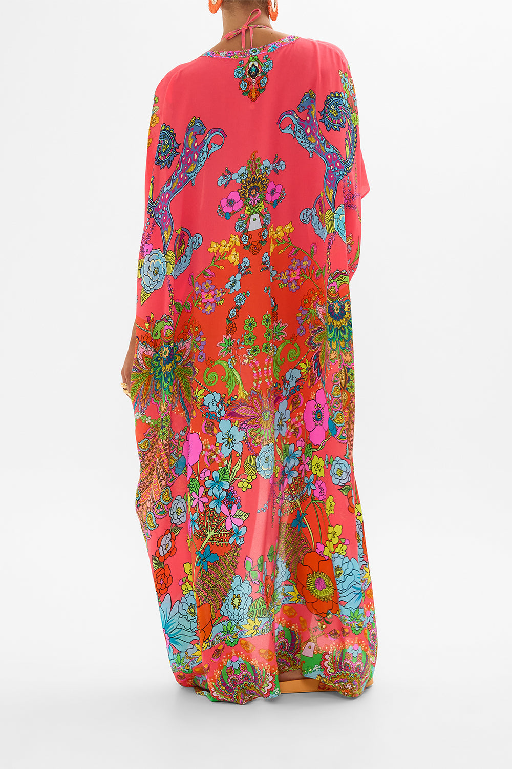 CAMILLA floral woven twist headband in Stitched in Time print.