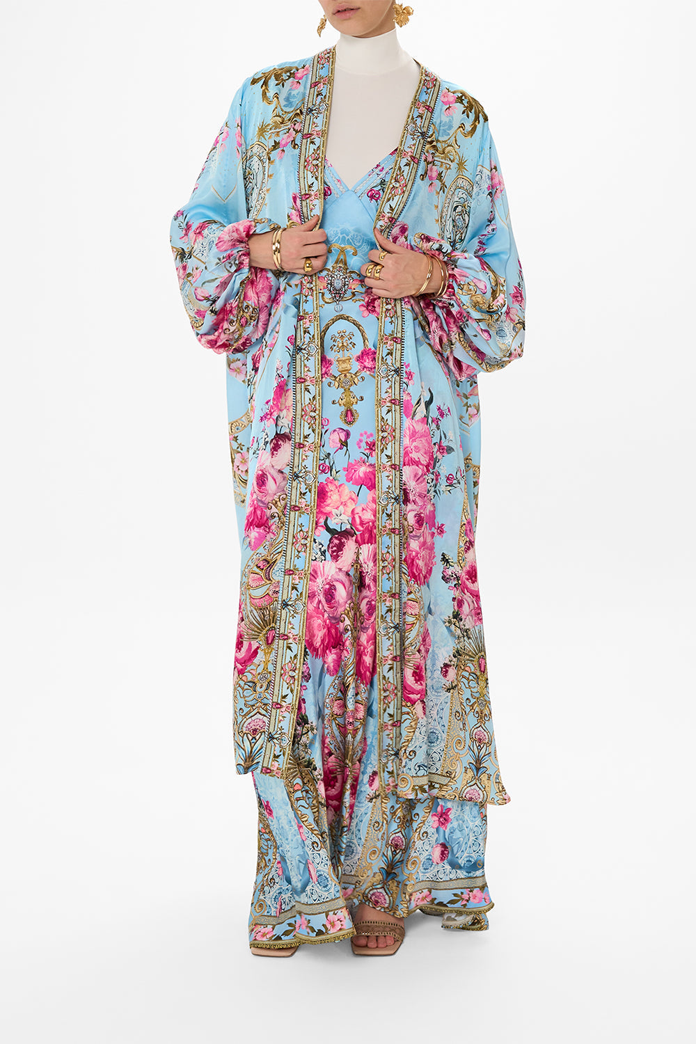 CAMILLA silk layer in Down The Garden Path print