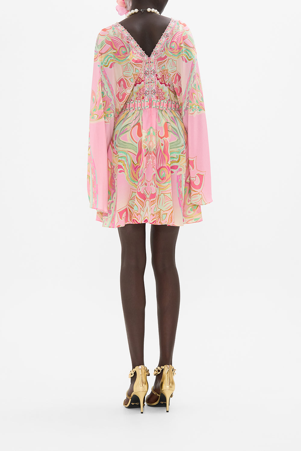 CAMILLA silk mini dress in Tea Wth Tuchinski print