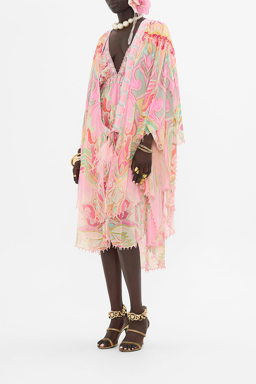 CAMILLA silk layer in Tea With Tuchinski print