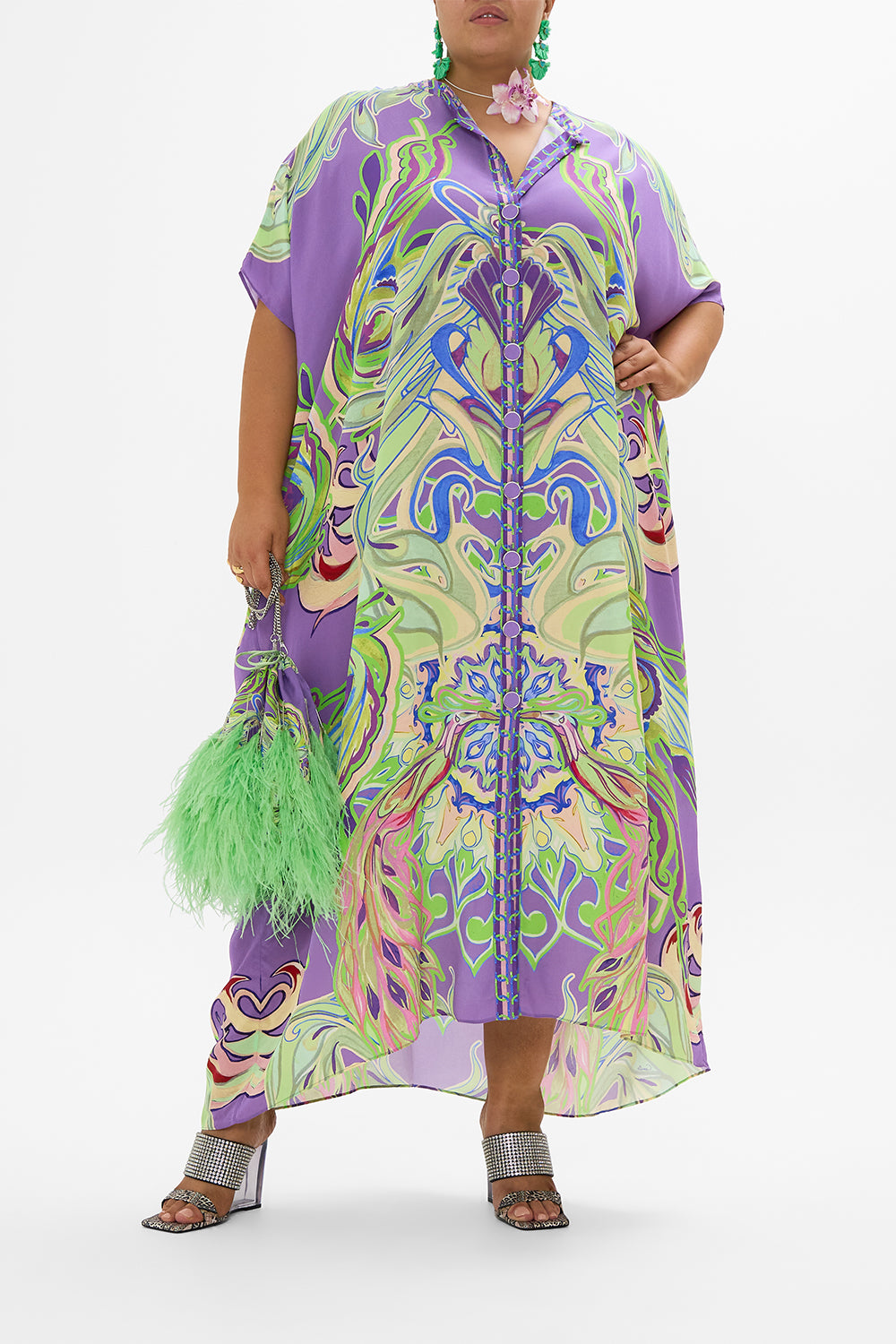 BUTTON THROUGH BATWING KAFTAN AMSTERDAM JEWEL