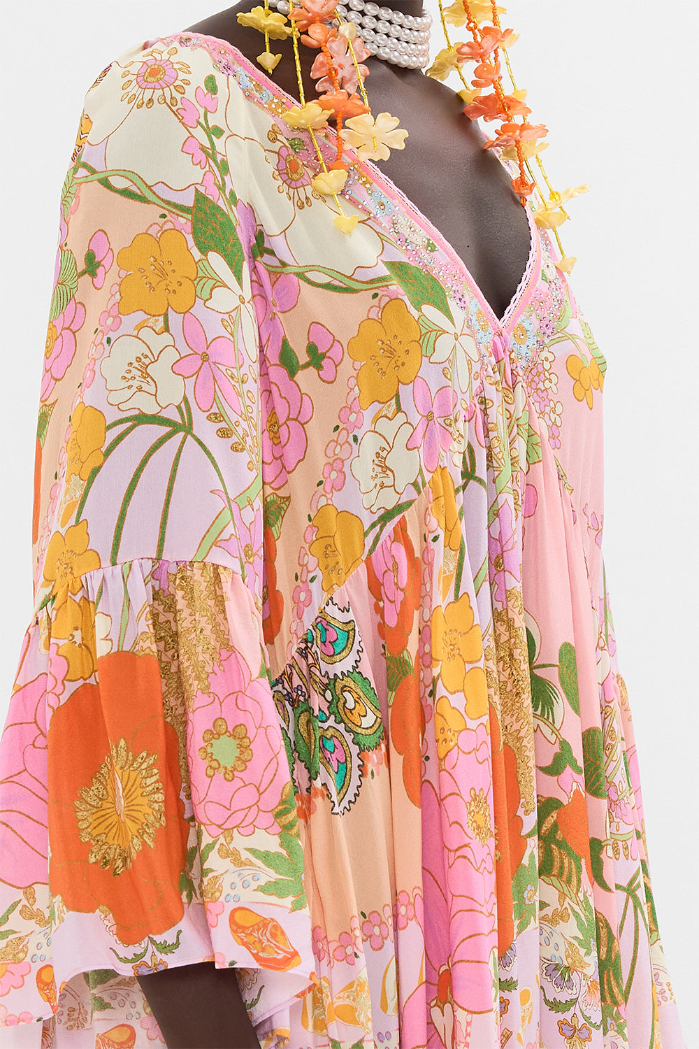 CAMILLA floral a line dress in Clever Clogs print