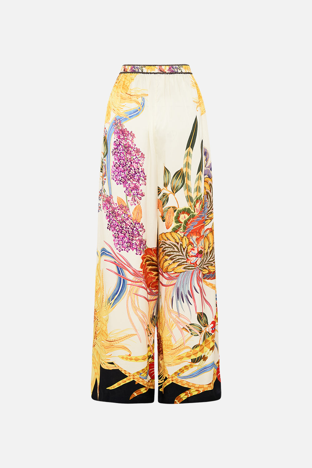 CAMILLA silk pants in Sunflowers On My Mind print