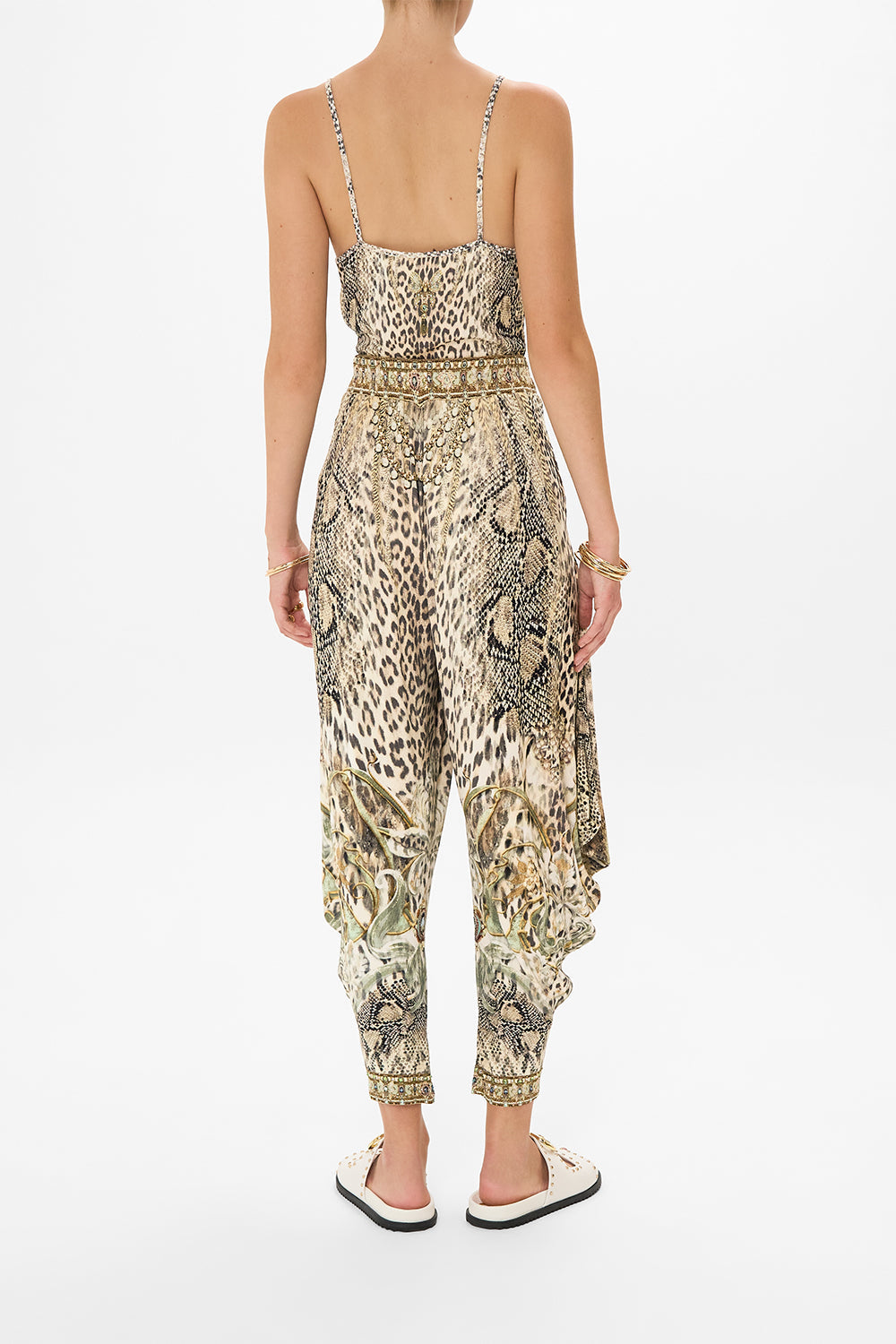 CAMILLA jersey tank top in Looking Glass Housese print