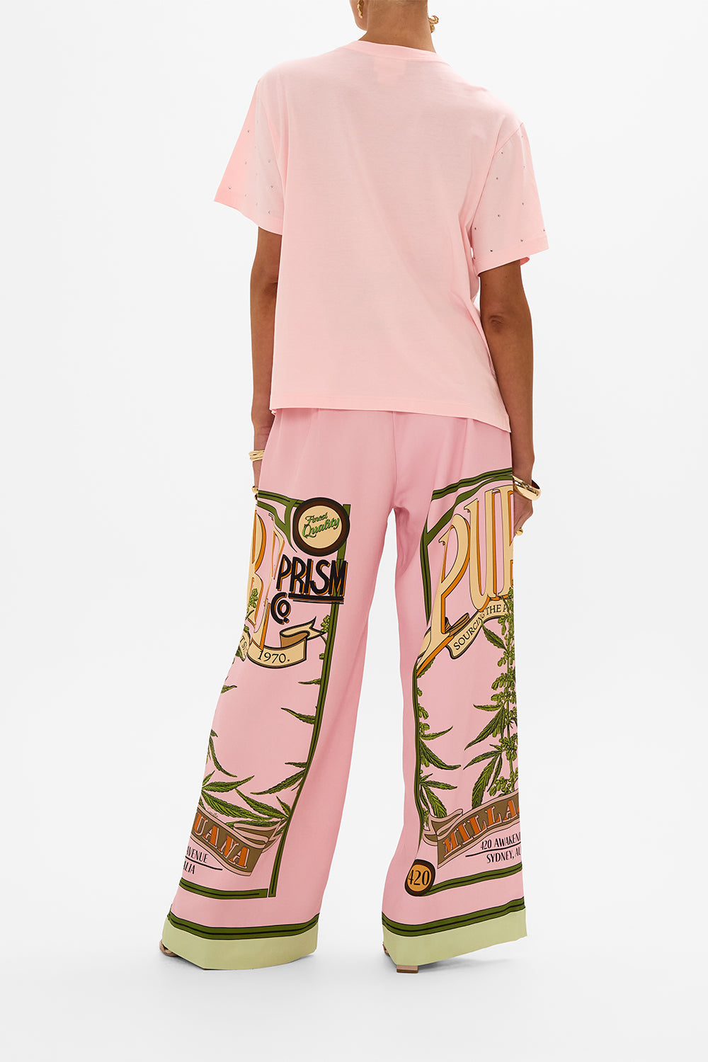 CAMILLA pink tee in Day Trippin print