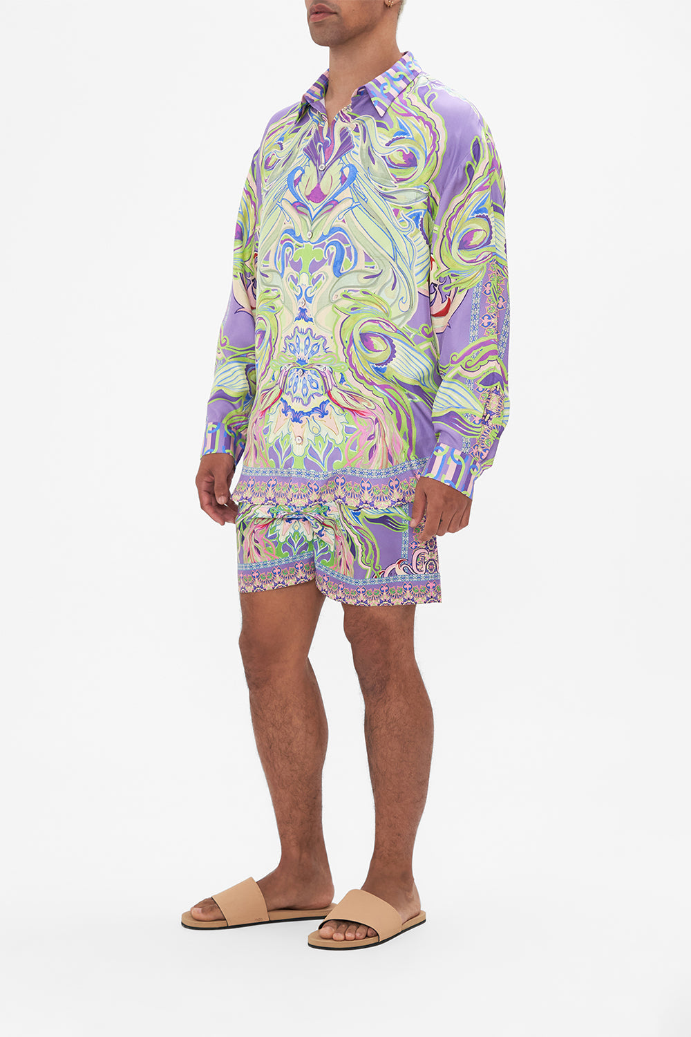 Hotel Franks by CAMILLA mens oversized shirt in Amsterdam Jewel print