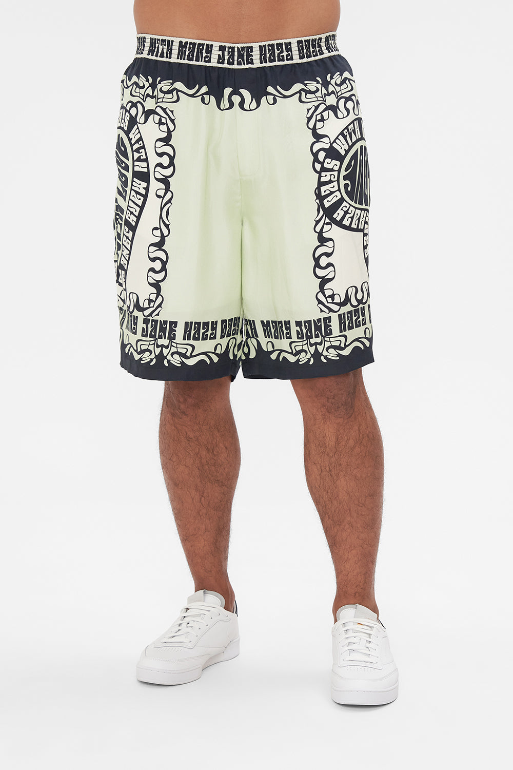 Hotel Franks by CAMILLA mens silk walk shirt in Double Dutch print