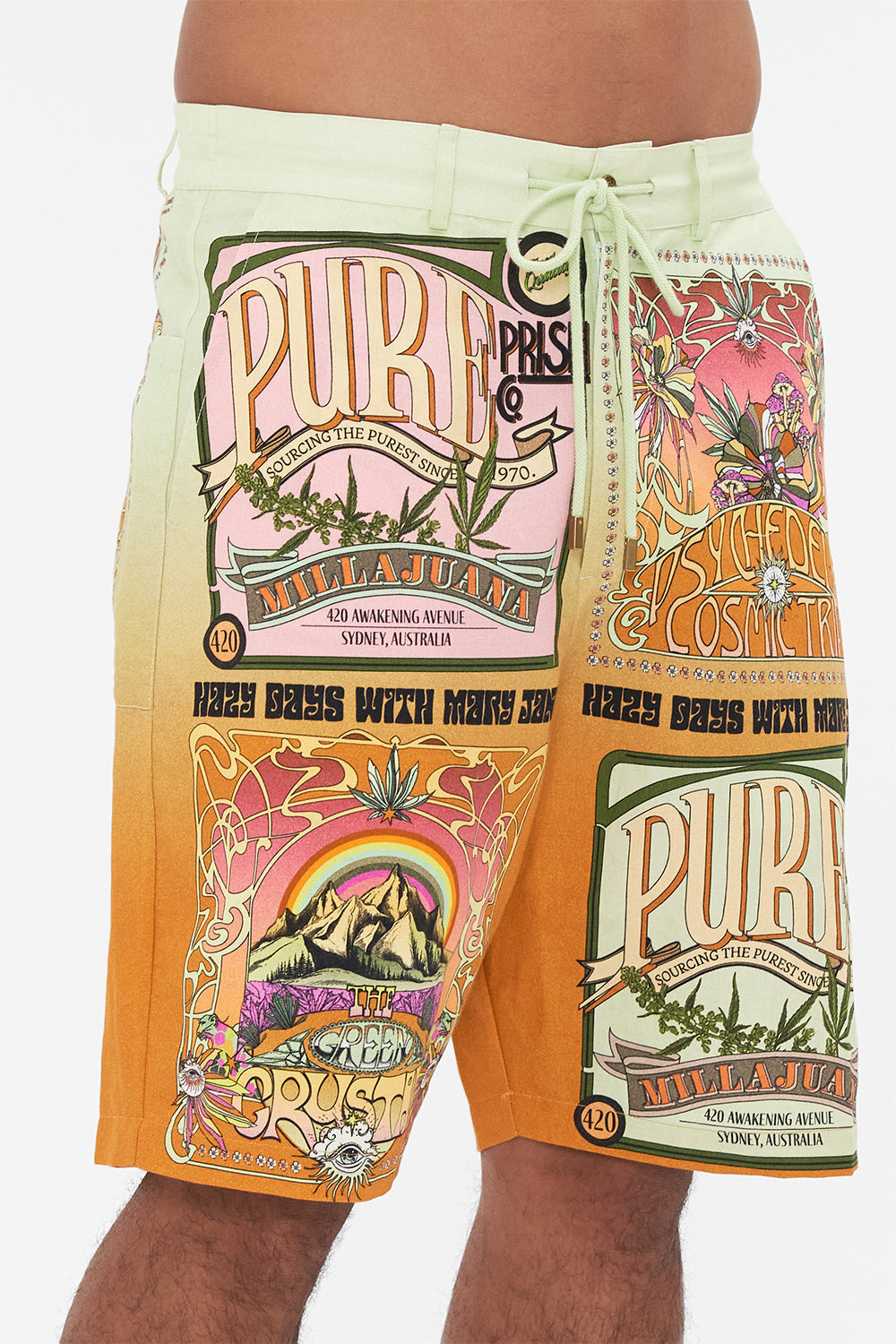 Hotel Franks by CAMILLA mens walk short in Lets Chase Rainbows print