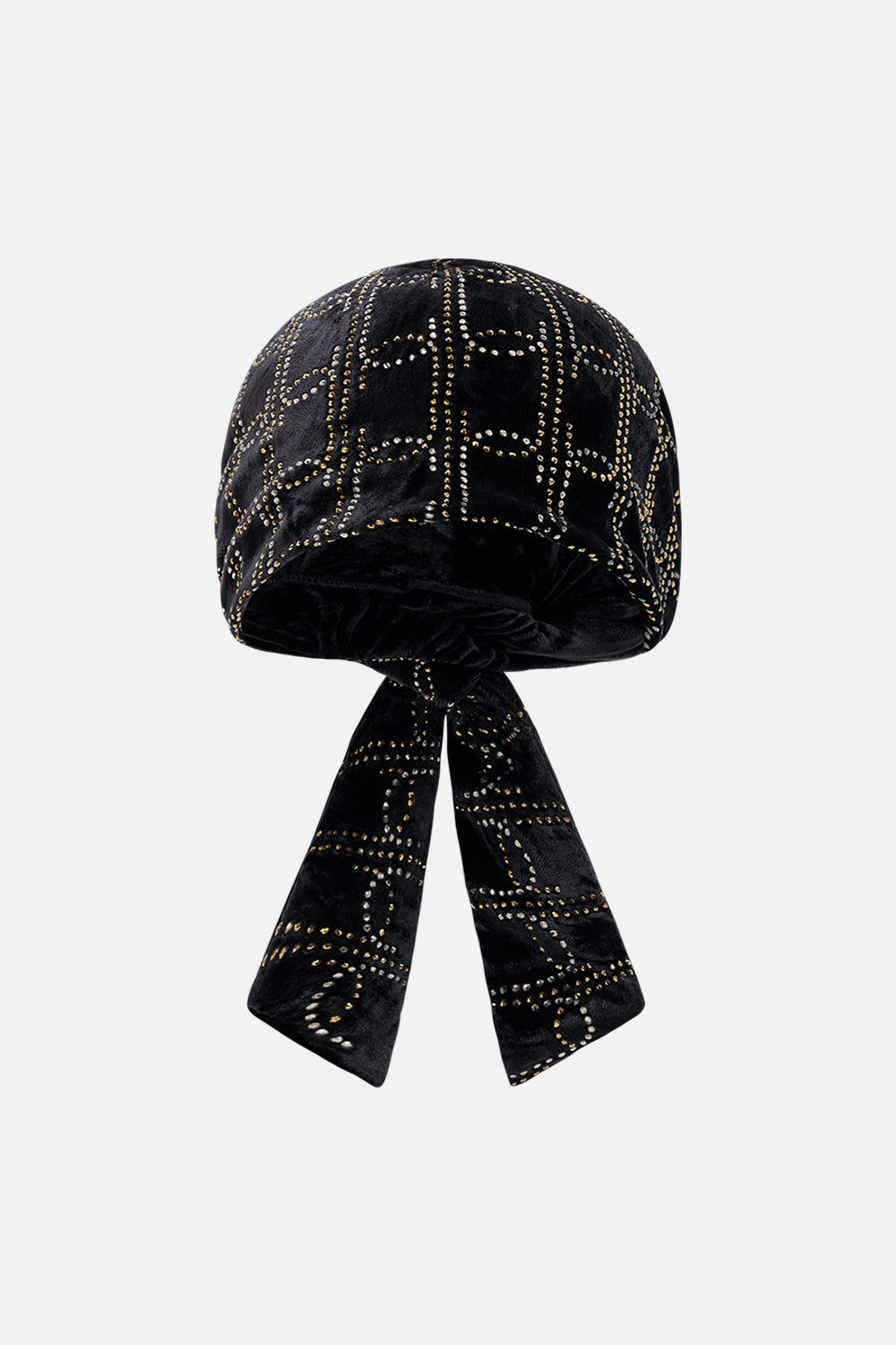 CANMILLA black velvet headscarf print