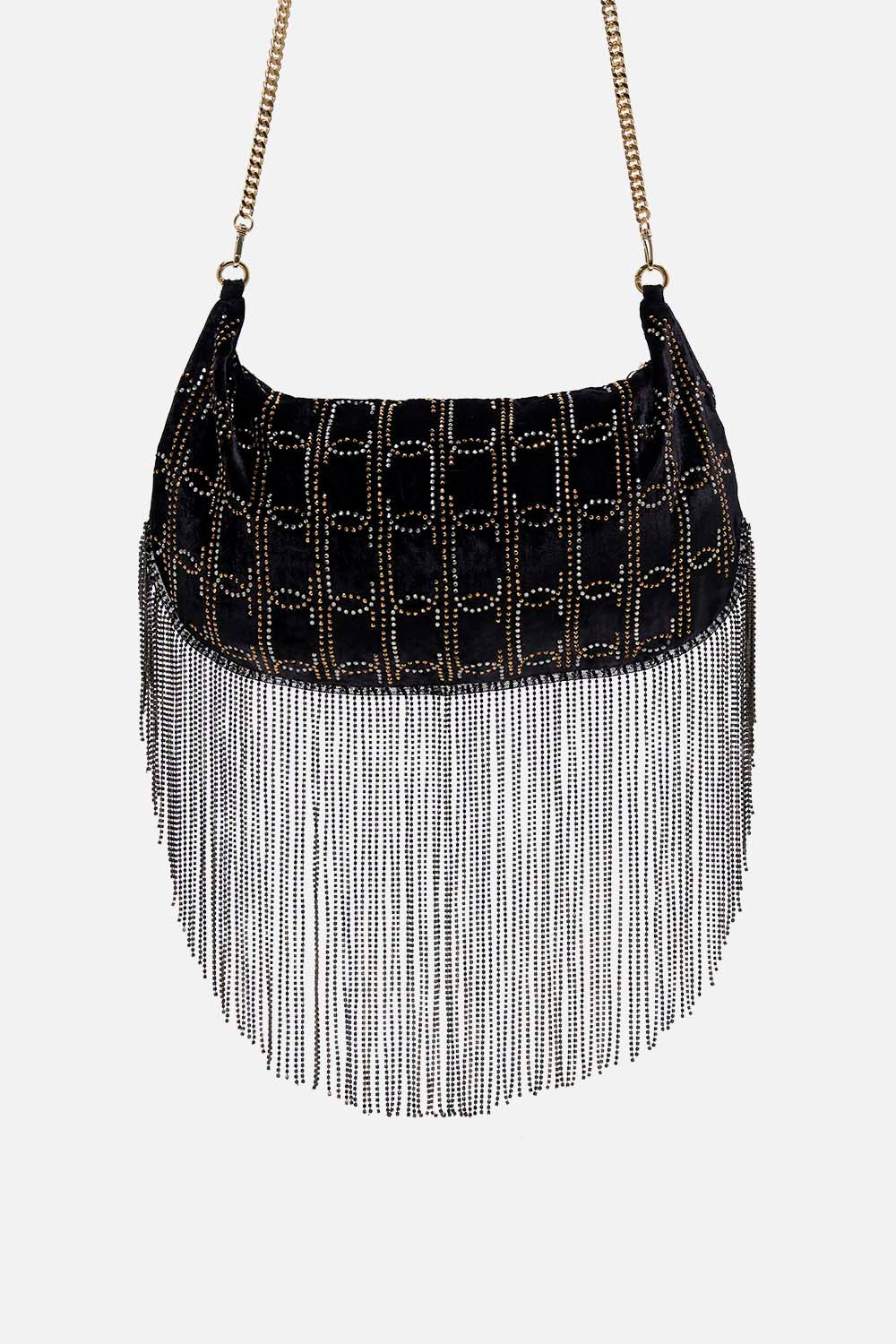 CAMILLA black evening clutch bag