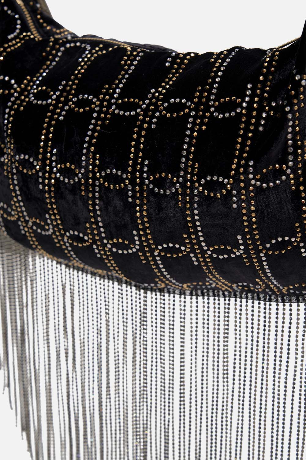 CAMILLA black evening clutch bag