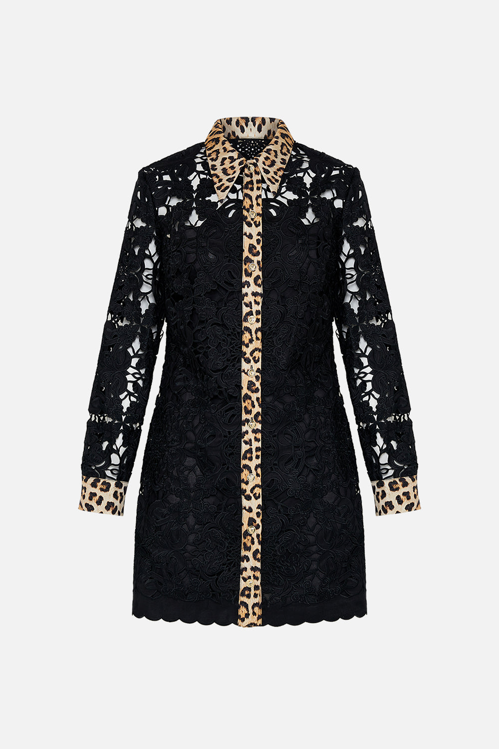 Product view of CAMILLA silk tunic dress in Heart Like A Wildflower print