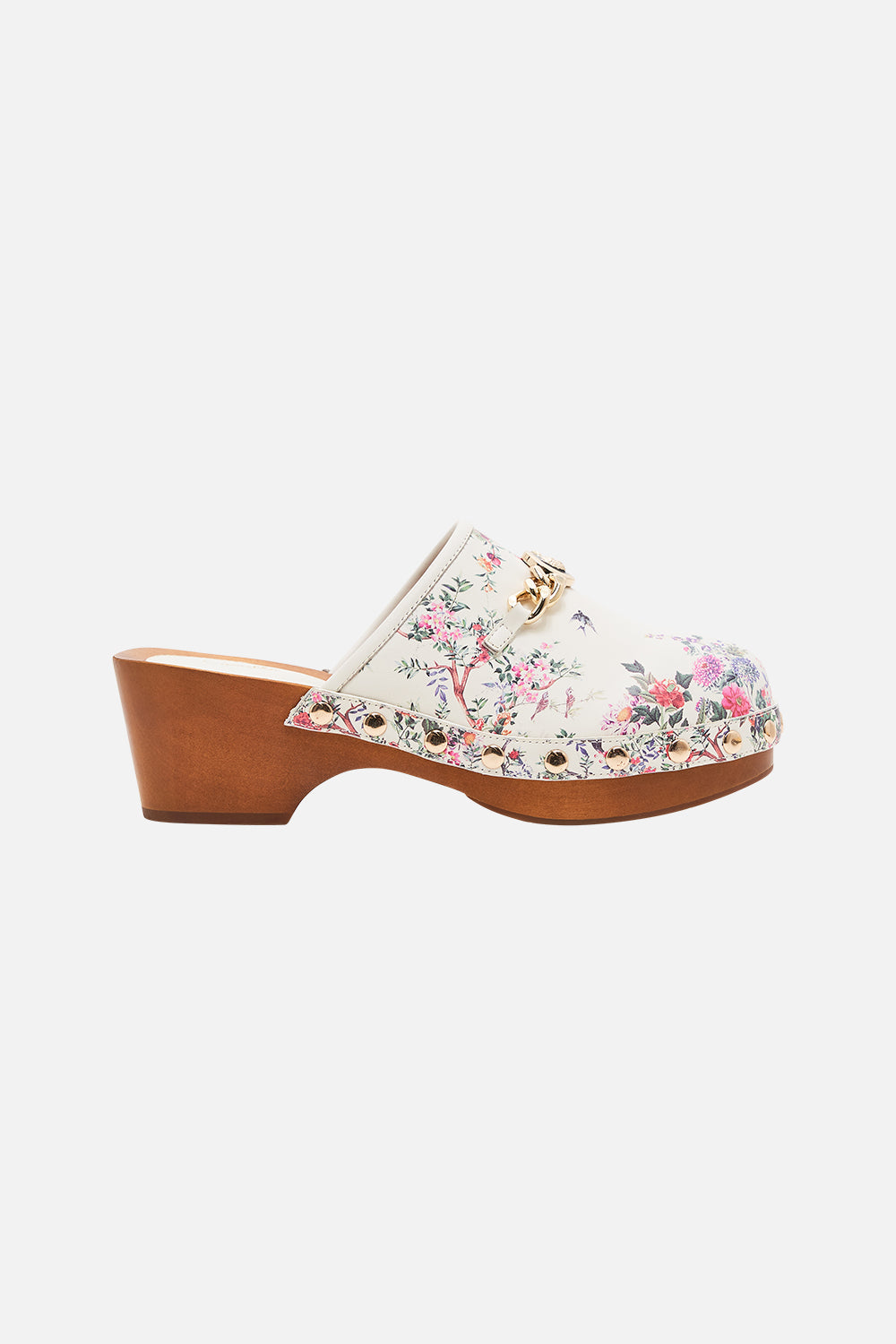 CAMILLA printed clogs in Plumes and Parterres print