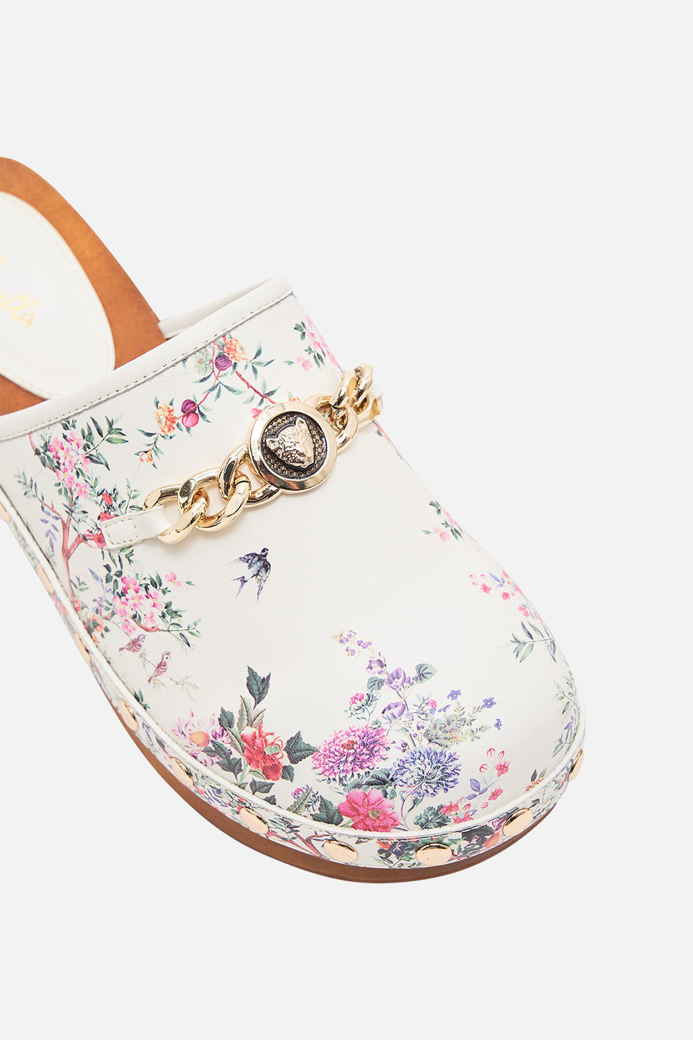 CAMILLA printed clogs in Plumes and Parterres print