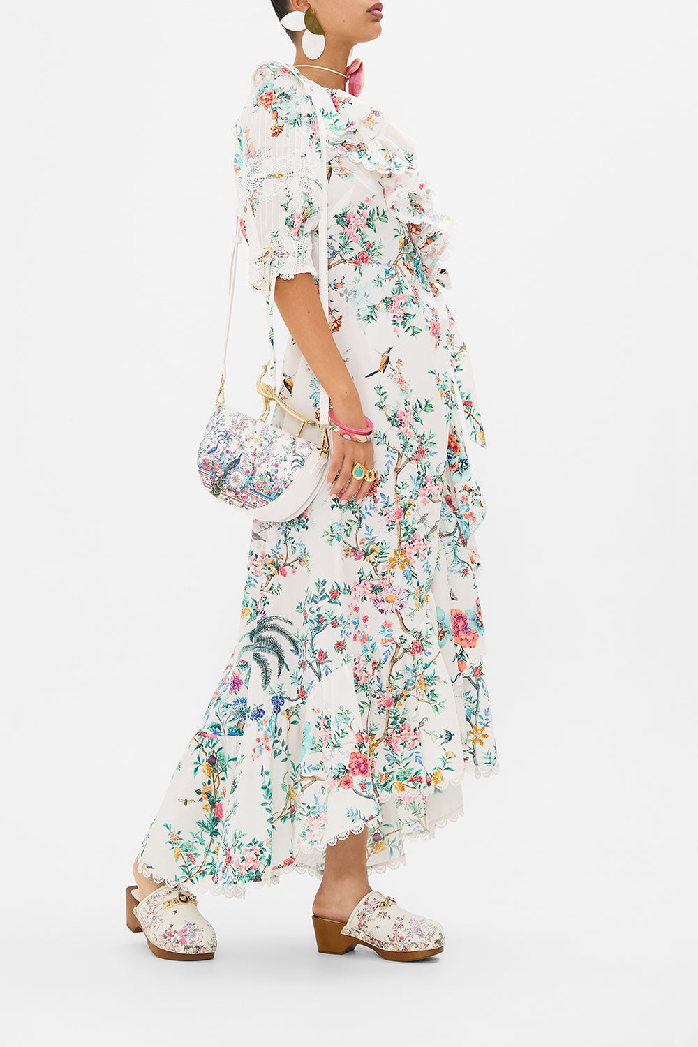 CAMILLA crossbody bag in Plumes and Parterres print