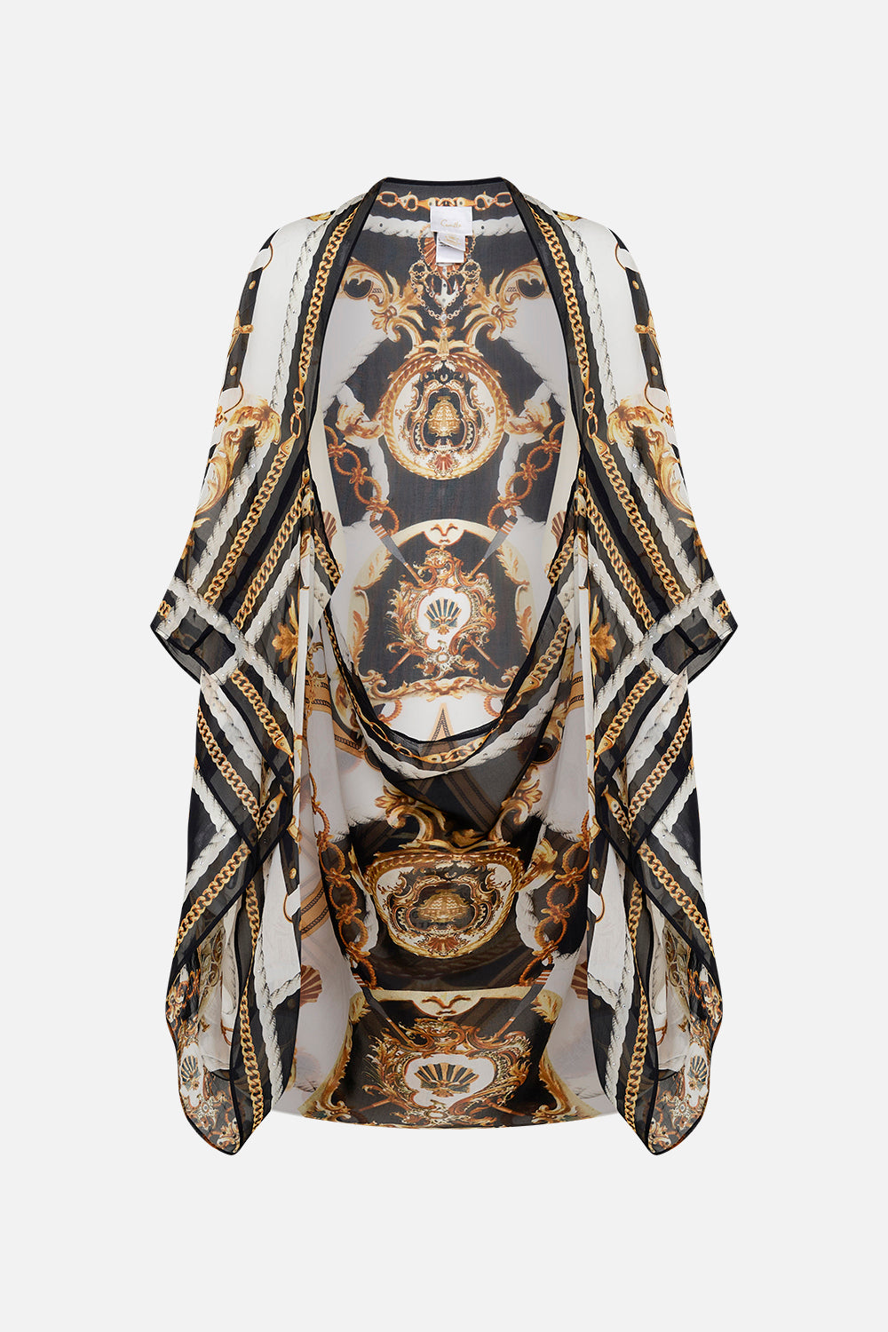 Product view of CAMILLA silk shrug in Sea Charm print