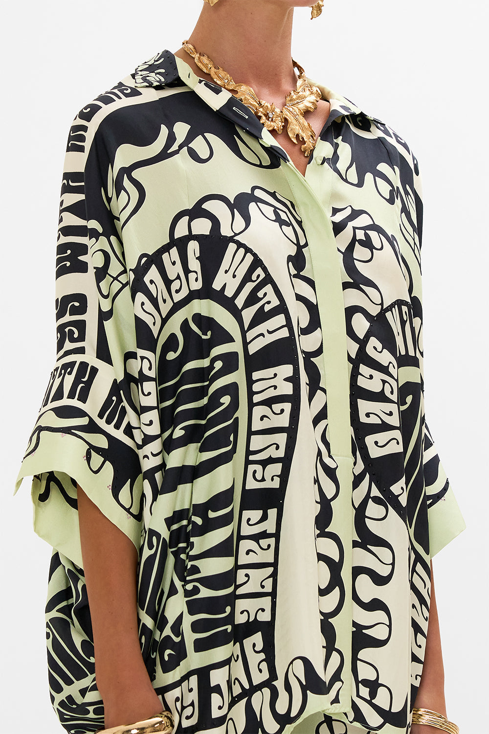 CAMILLA silk shirt in Double Dutch print