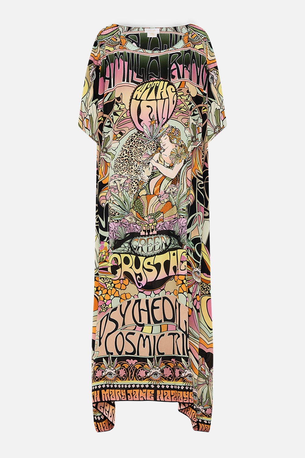 CAMILLA silk kaftan in Day Trippin print