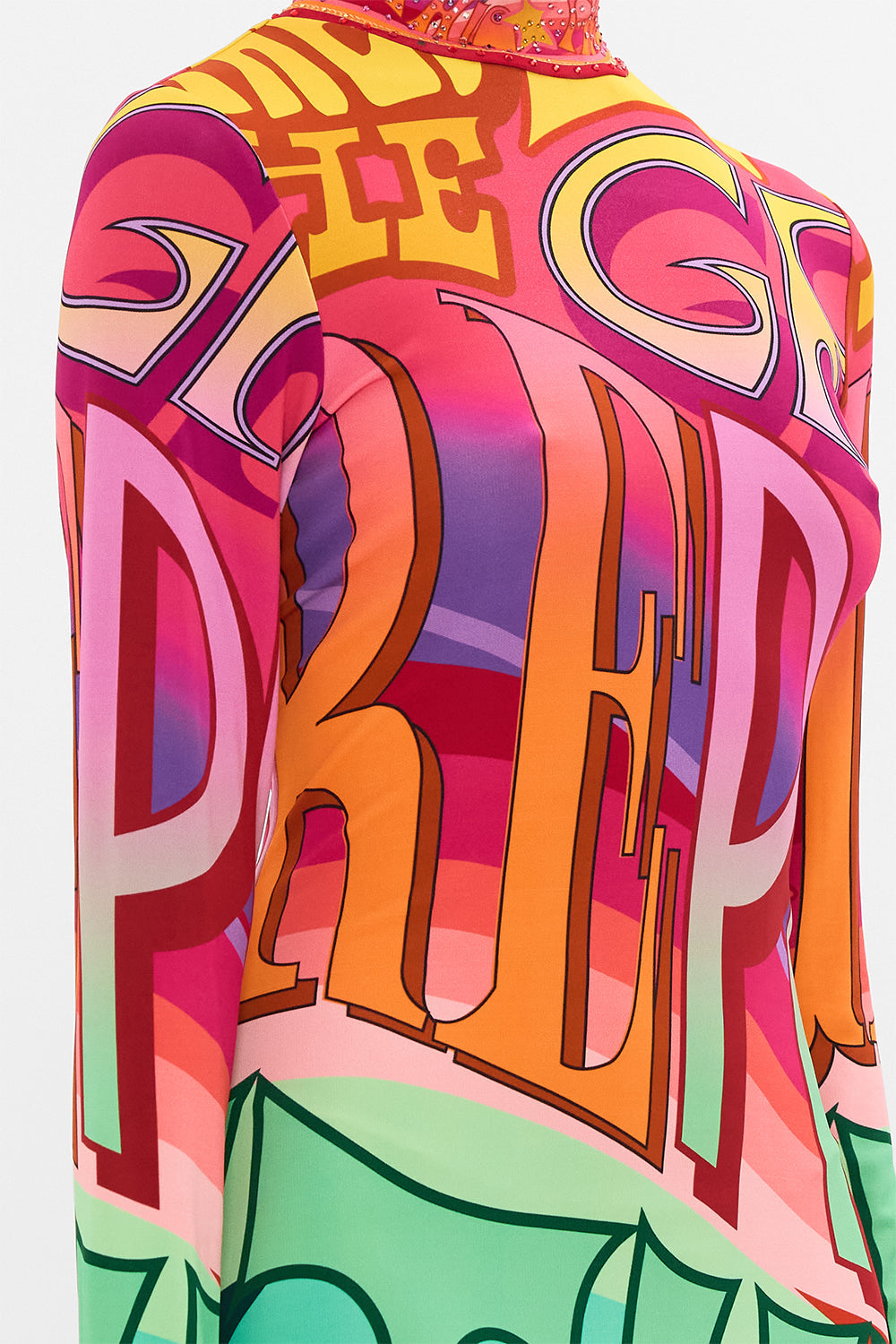 CAMILLA jersey turtleneck in Pure Prism print