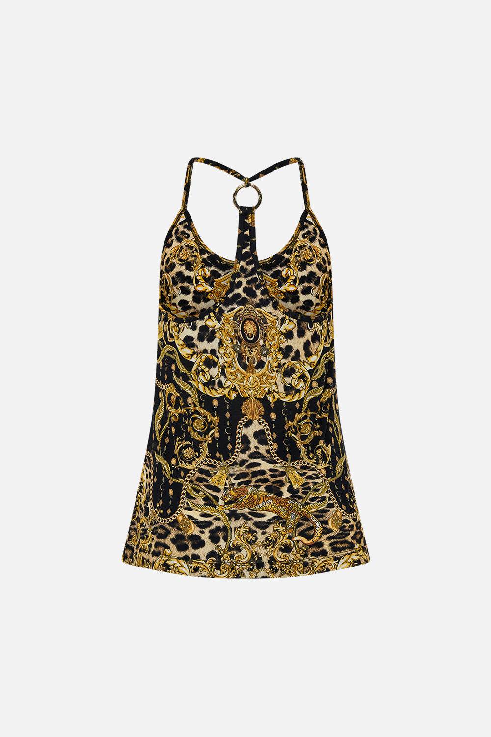 CAMILLA activewear tank in Nouveau Noir print